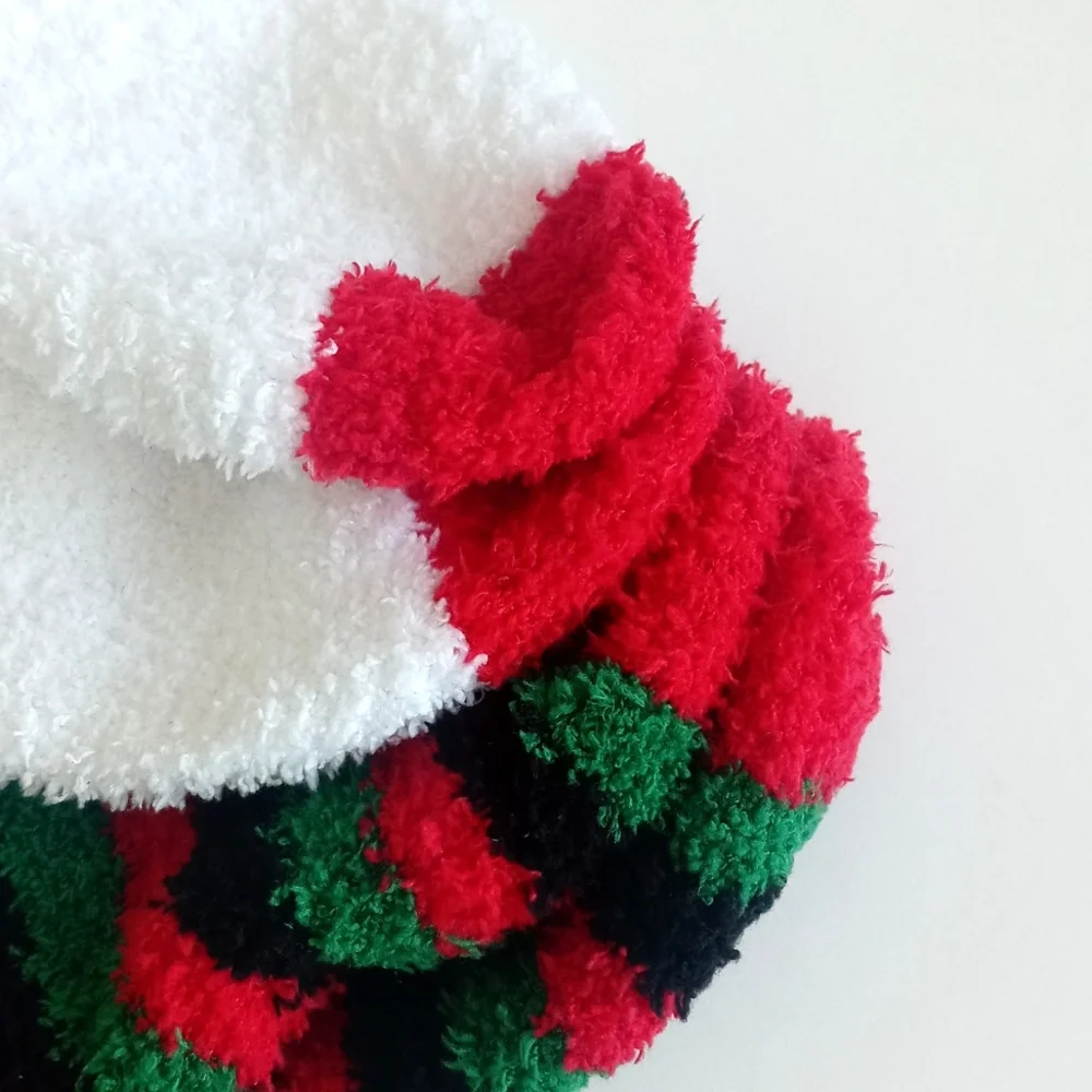 Set of 2 Pair Reindeer & Holiday Stripe Sock Set Holiday/Christmas *Super Soft